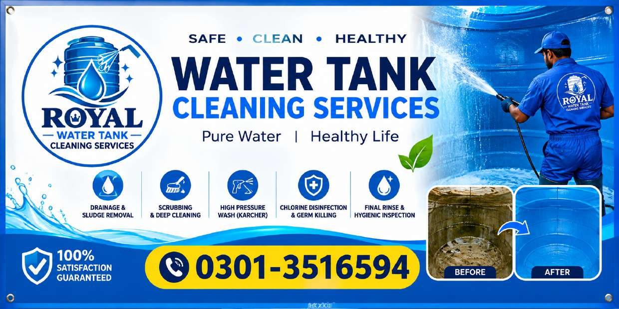 Before and after water tank cleaning by Royal